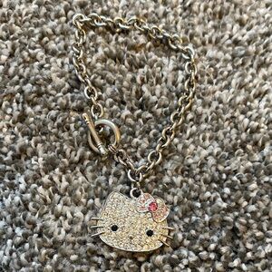 Charming Silver Bracelet with Pink Accents